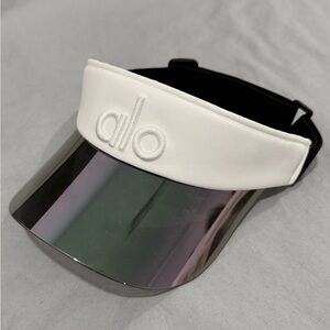 Alo White and Iridescent Visor